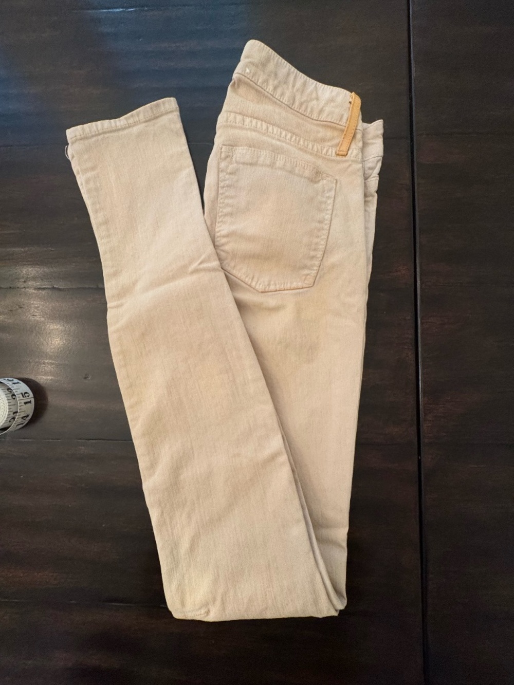 Helmut Lang Ecru Off White Skinny Jeans Designer Denim Made in USA Women's Sz 24